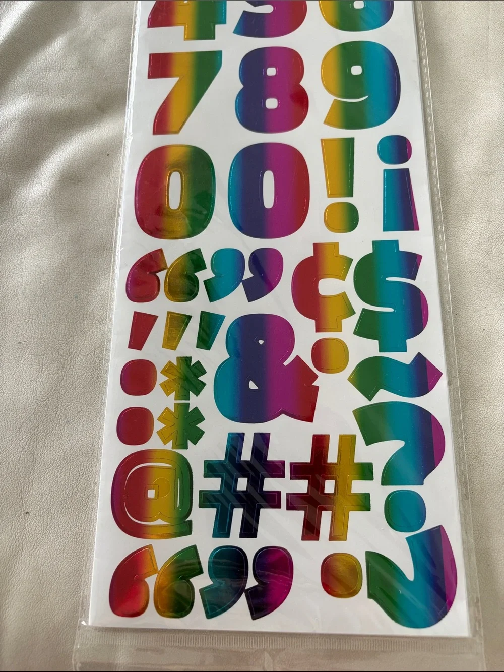 NIP 2” RAINBOW HOLOGRAPHIC LETTERS, NUMBERS, PUNCTUATION